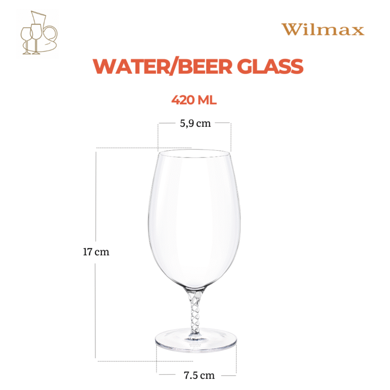 Szklanka do piwa i wody 420 ml zestaw 2 sztuki WL-888109/2C