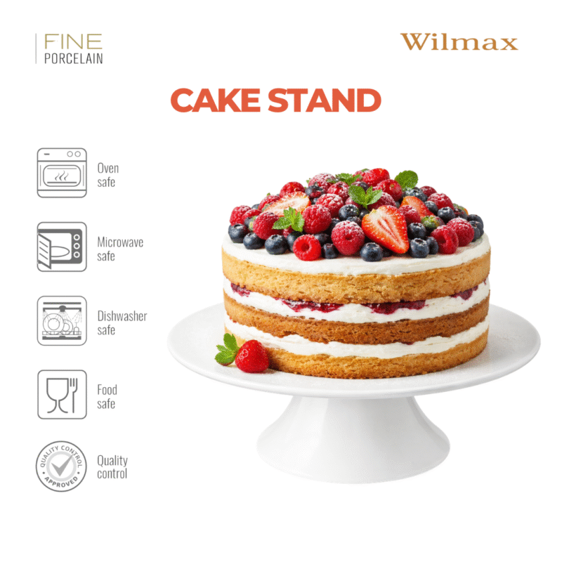 Patera na ciasto tort 30x9 cm biała porcelanowa WL-996130/A
