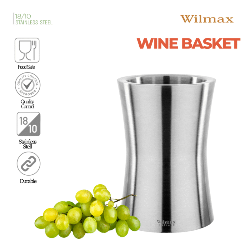 Wiaderko na wino o podwójnych ściankach stal nierdzewna 13x19 cm WL-552402/A