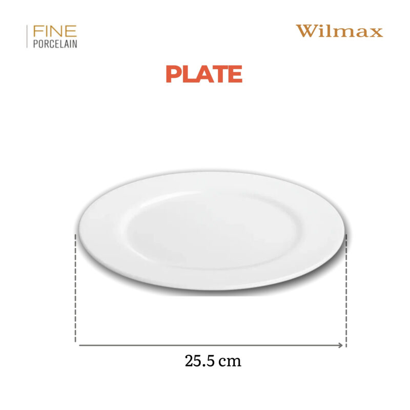 Talerz profesjonalny obiadowy 25,5 cm biały porcelanowy WL-991180/A