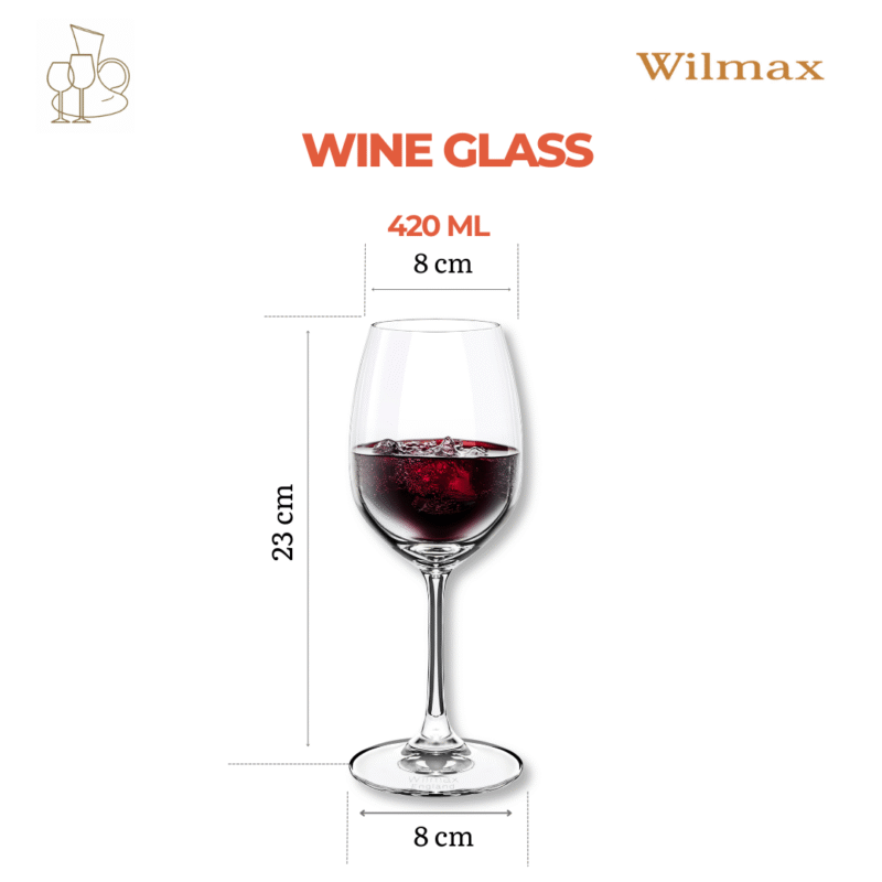 Kieliszek do wina 420 ml zestaw 6 sztuk WL-888013/6A