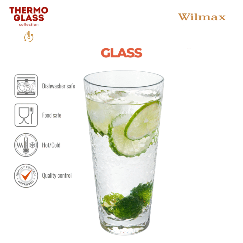 Szklanka ze szkła hammered 450 ml WL-888630/A