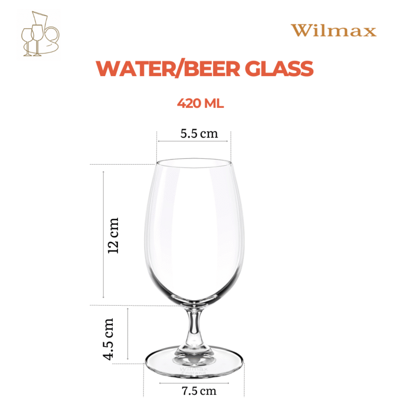 Kieliszek do piwa i wody 420 ml zestaw 6 sztuk WL-888026/6A