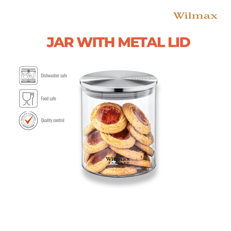 Słoik szklany z metalową pokrywą 760 ml WL-888513/A