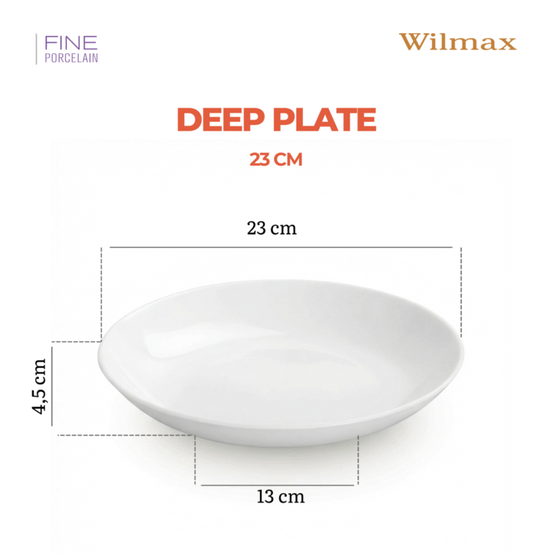 Talerz głęboki 23 cm biały porcelanowy WL-991117/A