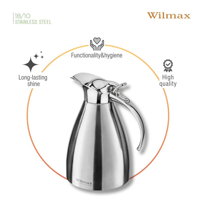 Dzbanek próżniowy dwuścienny srebrny stal nierdzewna 1000 ml WL-511020115/A