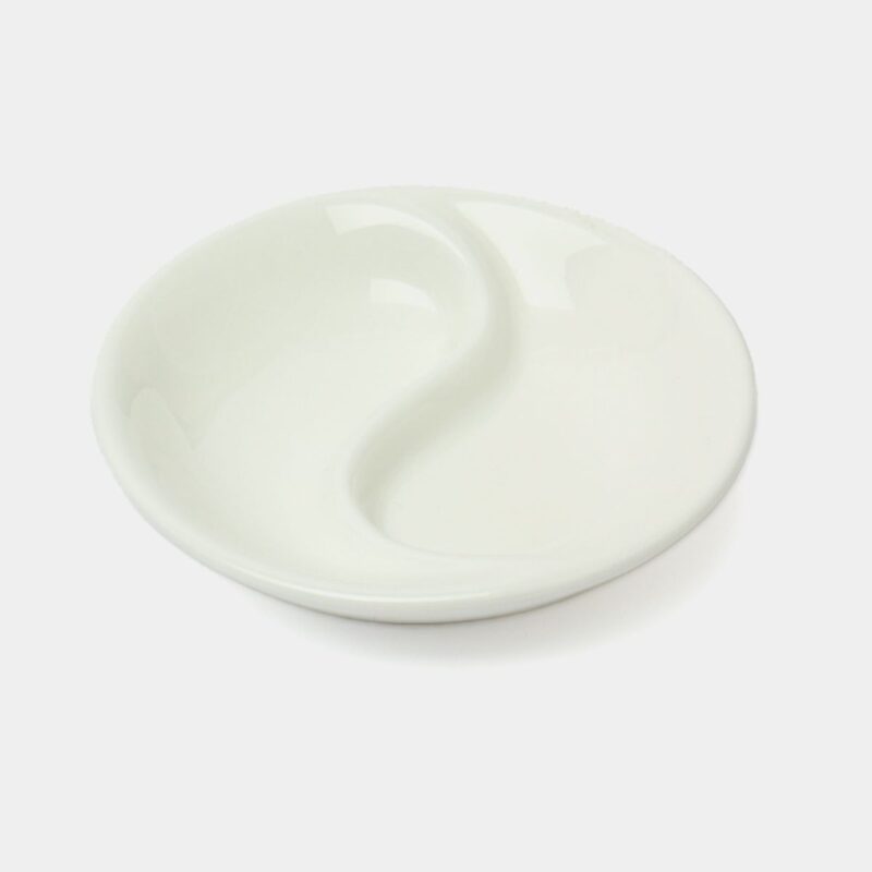 Talerzyk dzielony 9 cm biały porcelanowy WL-996049/A