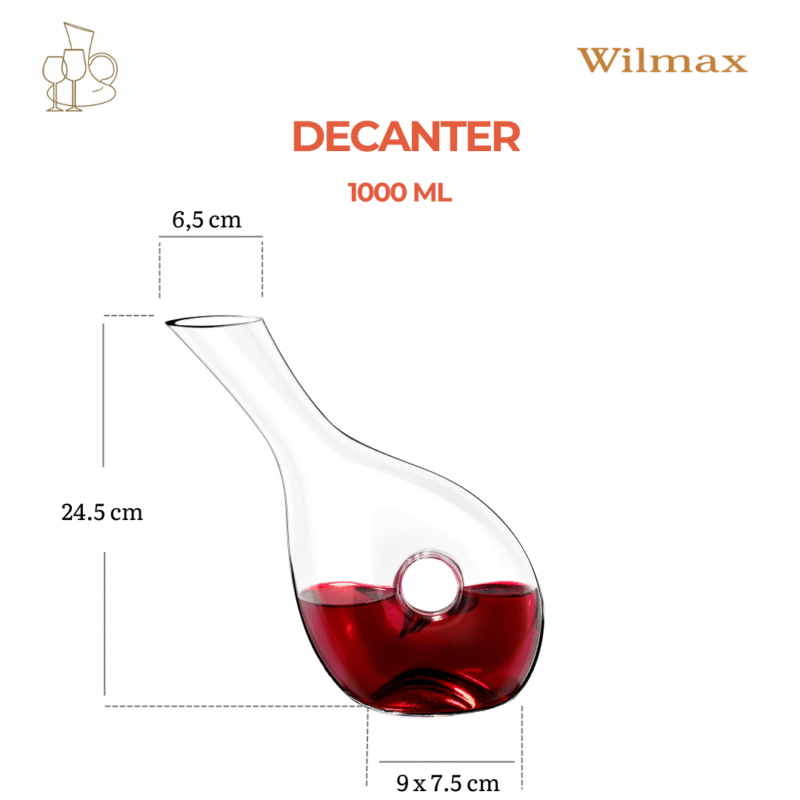 Karafka szklana do wina 1000 ml WL-888341/1C
