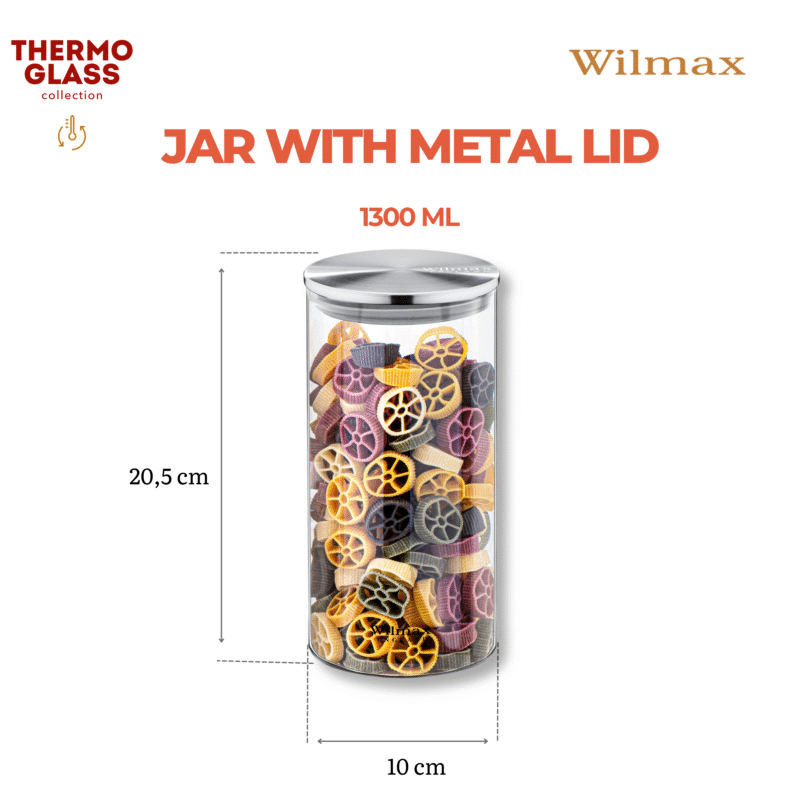 Słoik szklany z metalową pokrywą 1300 ml WL-888516/A