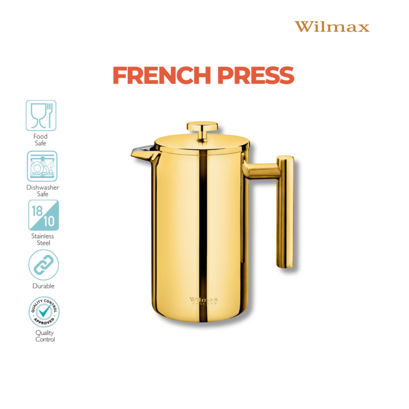 Zaparzacz do kawy dwuścienny 1000 ml - prasa francuska, złoty kolor WL-512780130/A