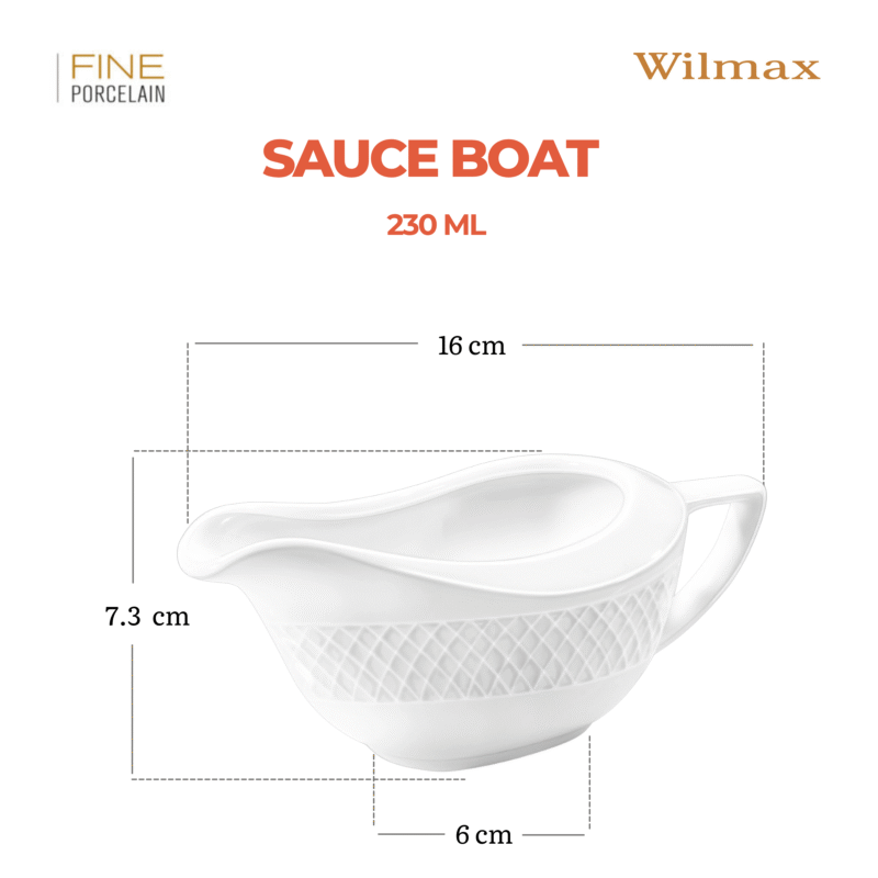 Sosjerka biała porcelanowa 230 ml zestaw 1 sztuka WL-880123/1C