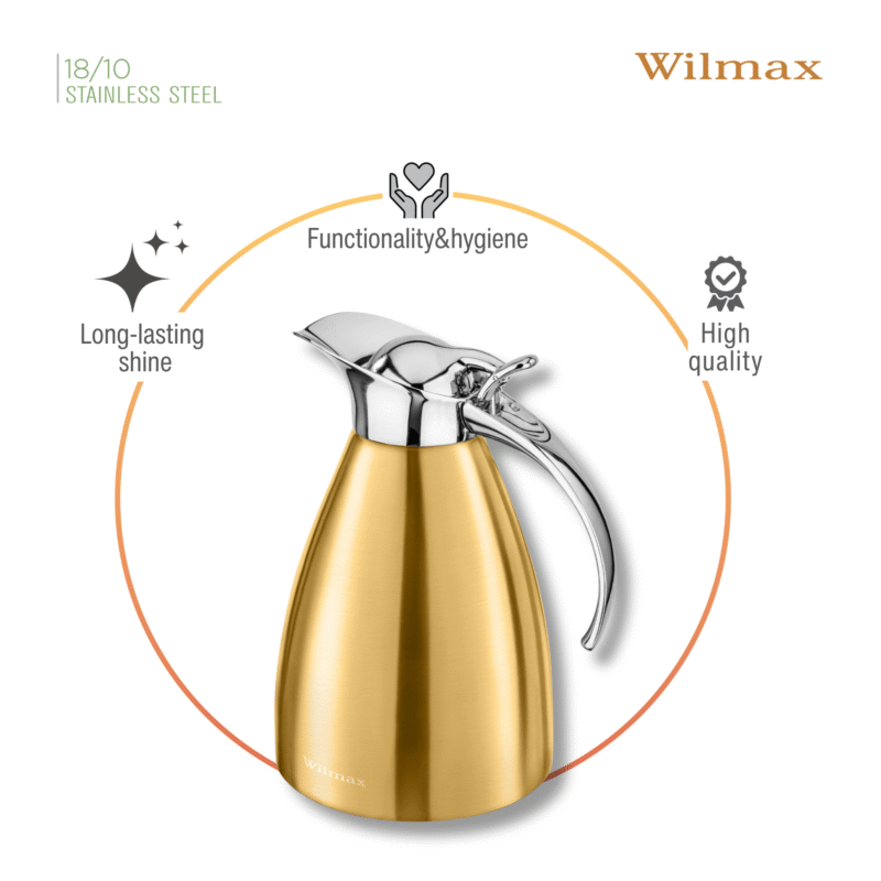 Dzbanek próżniowy dwuścienny złoty stal nierdzewna 1000 ml WL-511020135/A