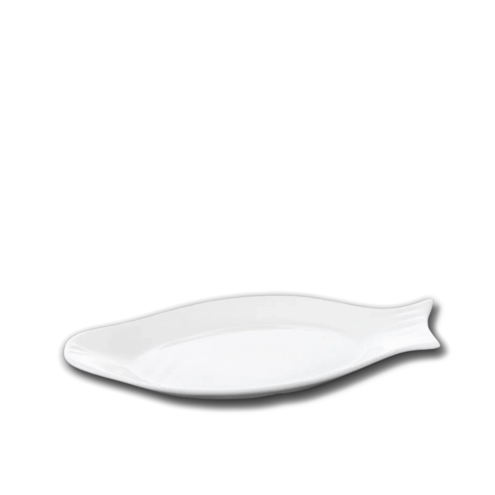 Fish serving platter 31.5x16 cm in Wilmax white porcelain