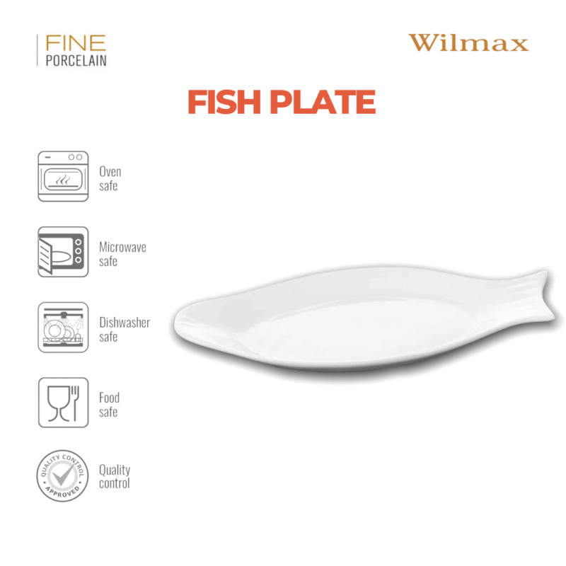 Półmisek do serwowania ryb 31,5 cm biały porcelanowy WL-992008/A
