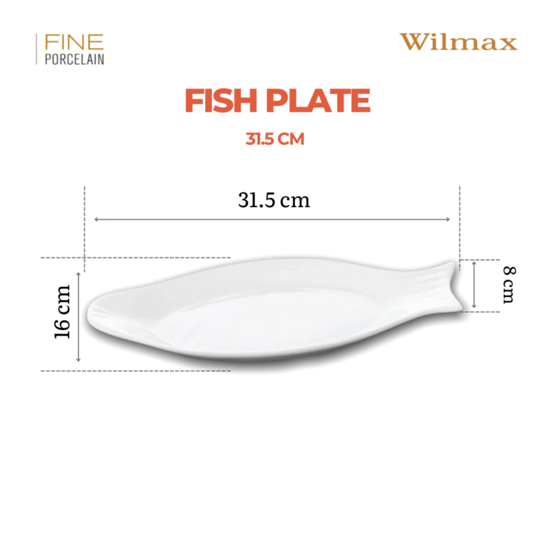 Półmisek do serwowania ryb 31,5 cm biały porcelanowy WL-992008/A