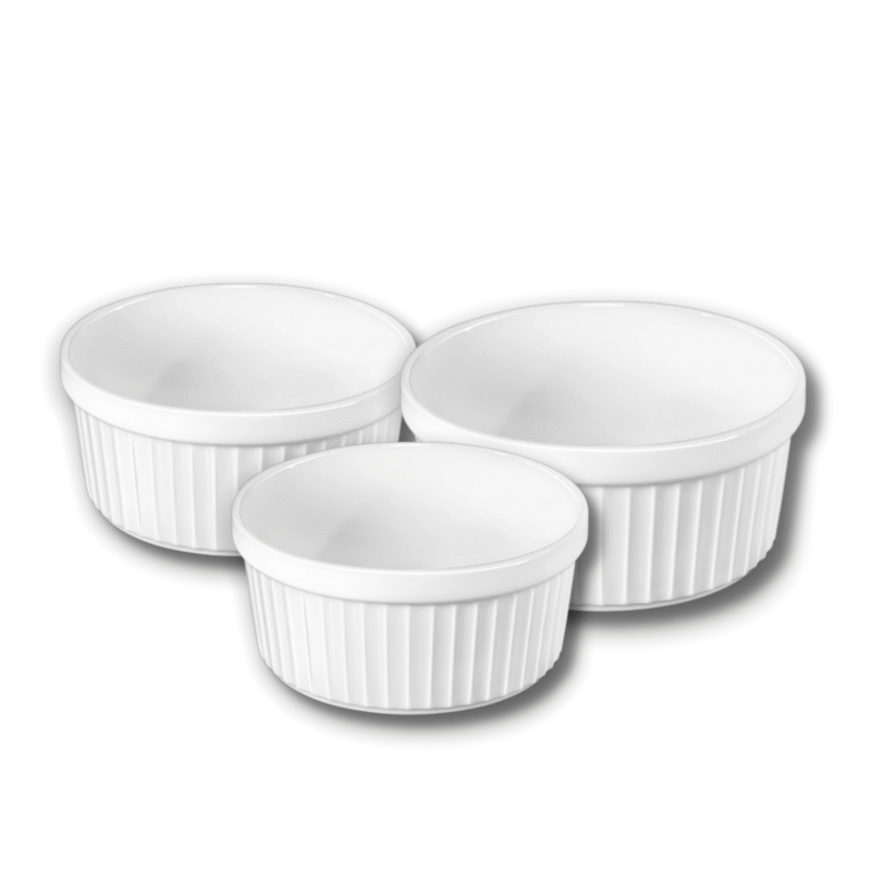 Ramekiny zestaw 3 sztuki biały porcelanowy WL-996122/3C