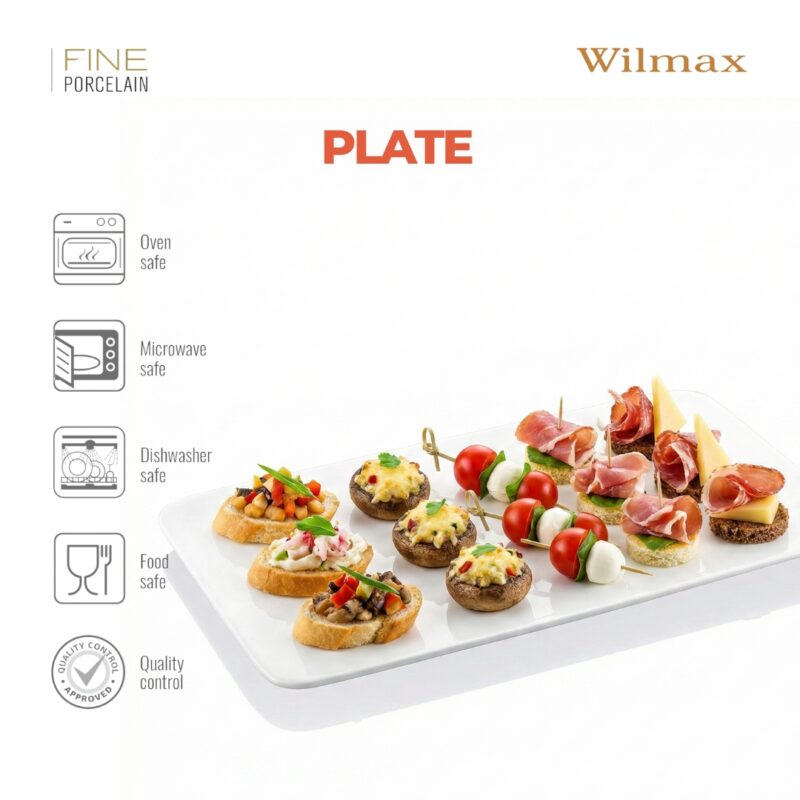 Półmisek dzielony 30x16 cm biały porcelanowy WL-992620/A