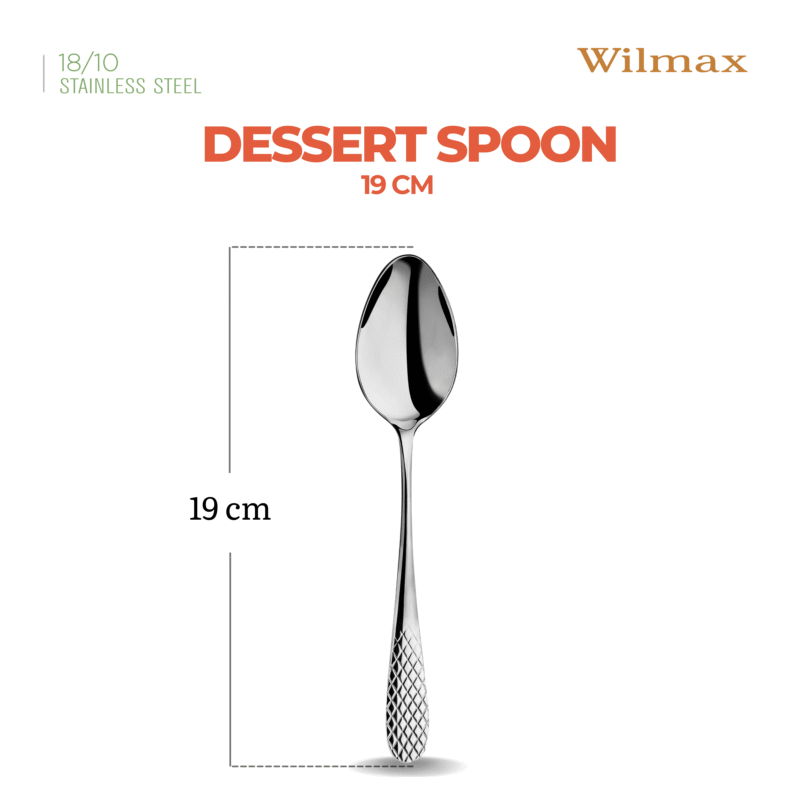 Łyżka deserowa 19 cm zestaw 6 sztuk WL-999207/6C