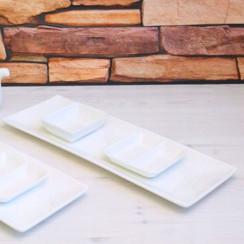 Talerz do sushi 30.5x12 cm biały porcelanowy WL-992015/A