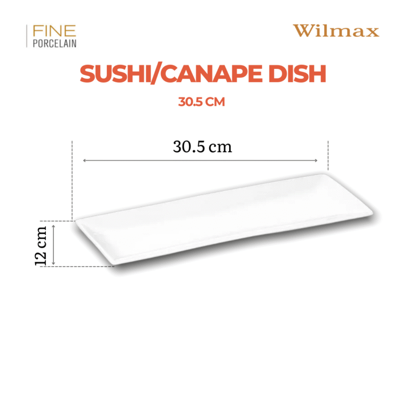 Talerz do sushi 30.5x12 cm biały porcelanowy WL-992015/A