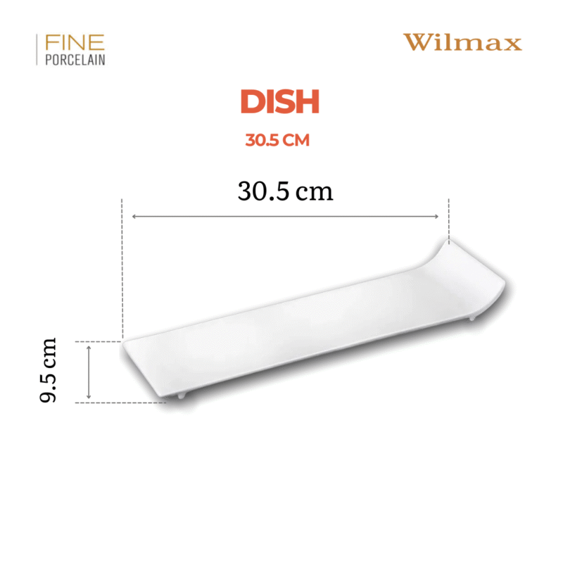 Półmisek prostokątny 30,5x9,5 cm biały porcelanowy WL-992621/A