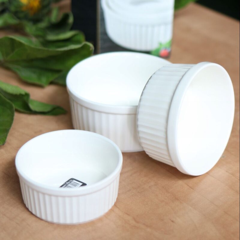 Ramekiny zestaw 3 sztuki biały porcelanowy WL-996122/3C