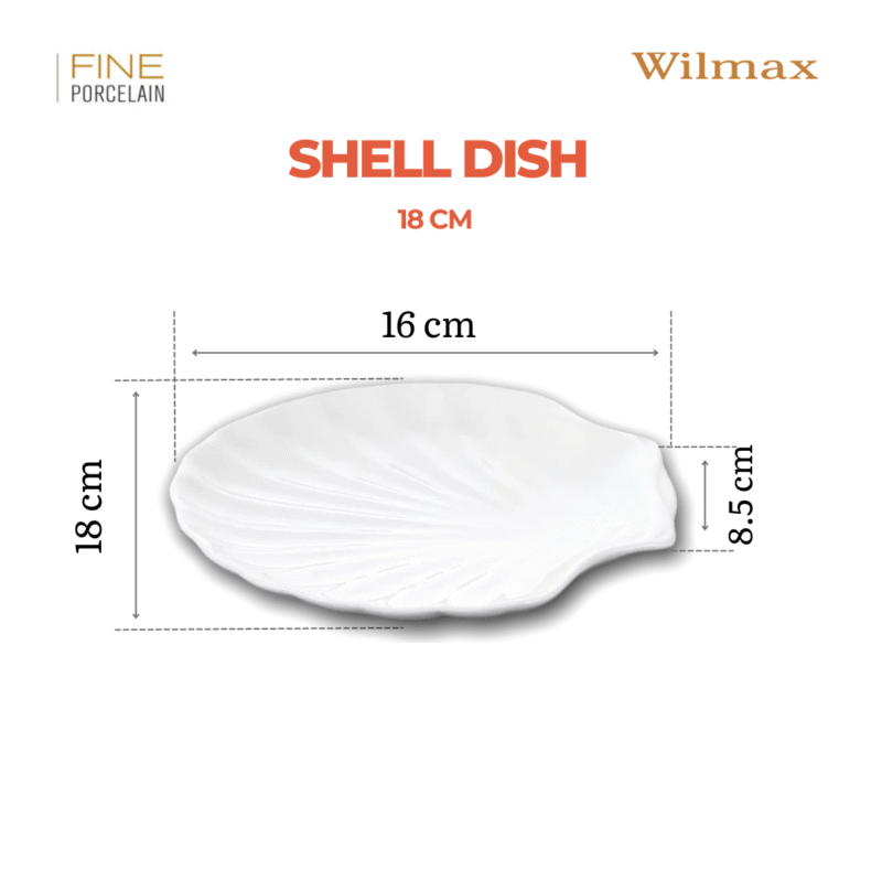 Półmisek Muszla 18 cm biały porcelanowy WL-992012/A