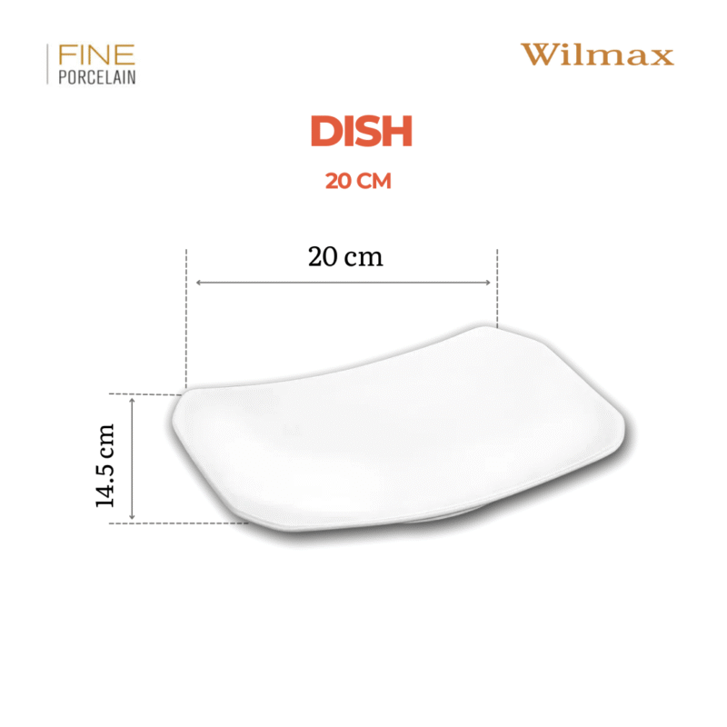 Półmisek prostokątny 20x14,5 cm biały porcelanowy WL-992651/A