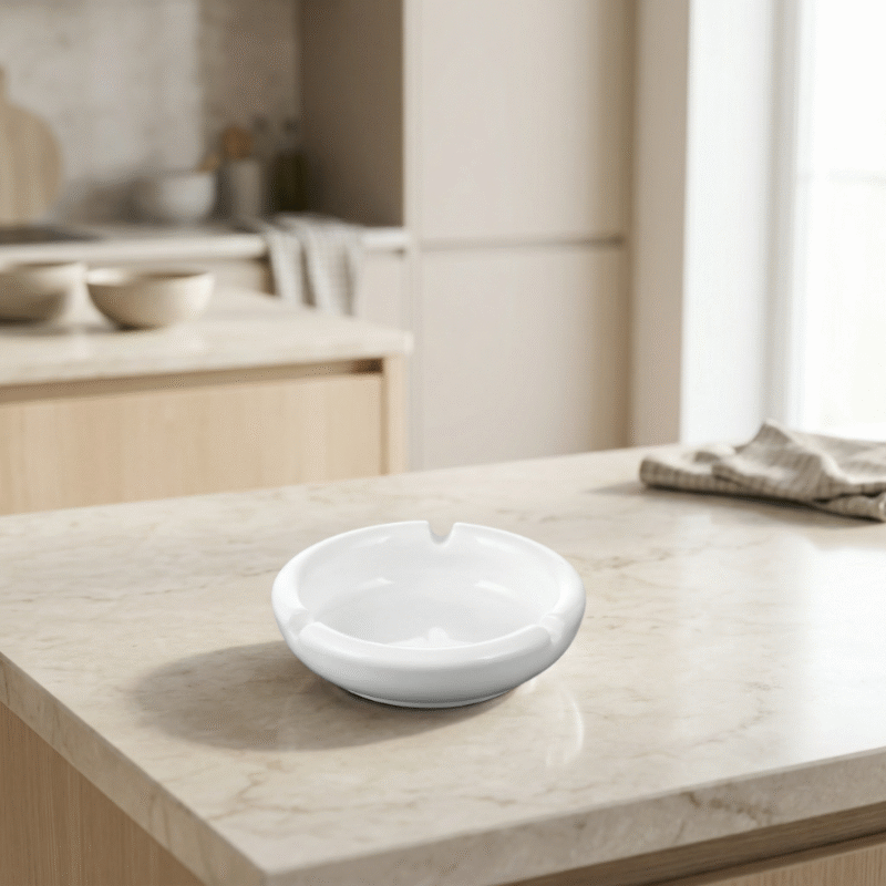 Popielniczka biała porcelanowa 10 cm WL-996003/A