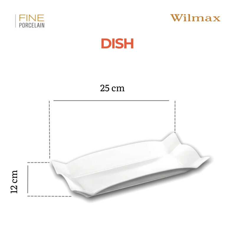 Talerz 25x12 cm biały porcelanowy WL-992582/A