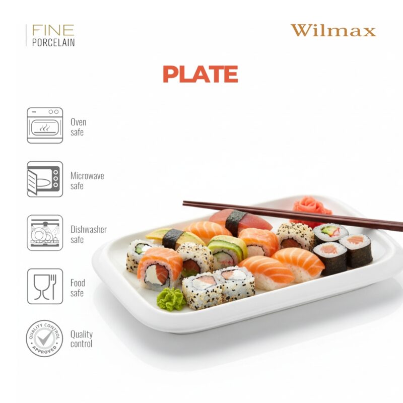Półmisek 20x12 cm biały porcelanowy WL-992659/A
