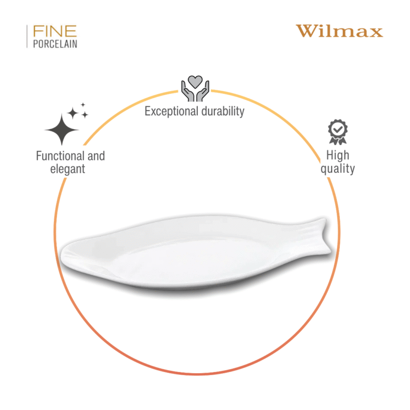 Półmisek do serwowania ryb 31,5 cm biały porcelanowy WL-992008/A