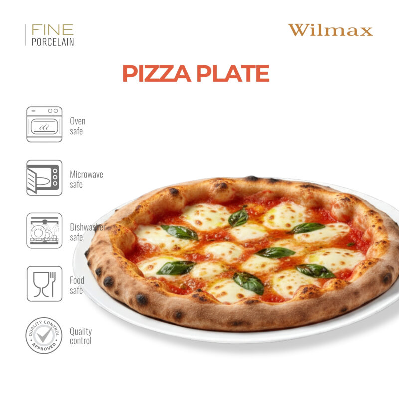 Talerz do pizzy 35.5 cm biały porcelanowy WL-992618/A