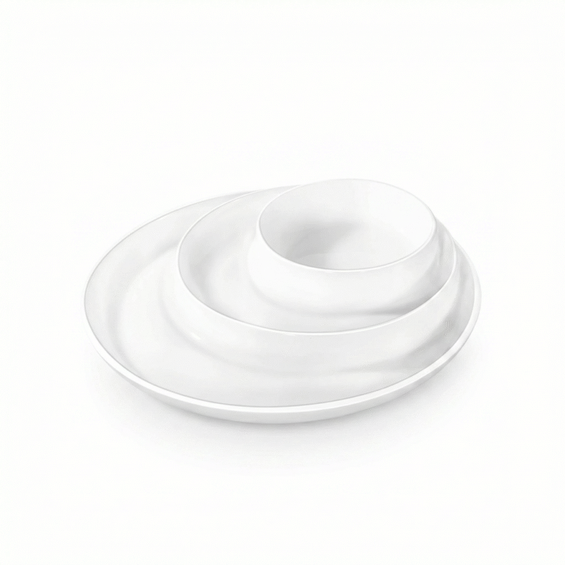 Divided round bowl 25.5 cm white porcelain WL-992691/A