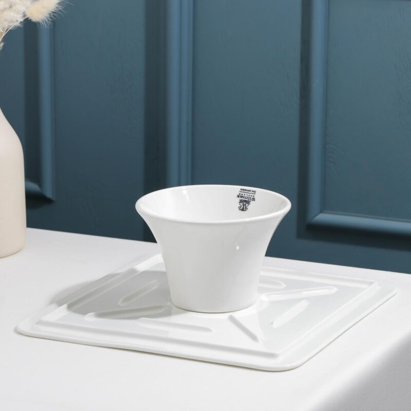 Patera na ciasto i tort 30x30x9 cm biała porcelanowa WL-996133/A