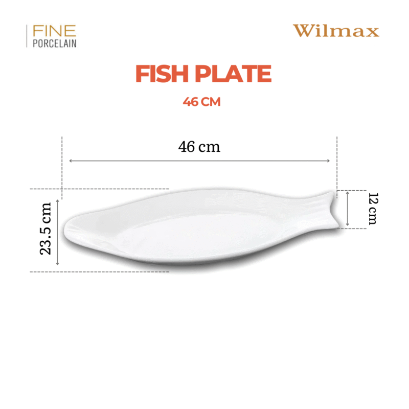 Półmisek do serwowania ryb 46x23,5 cm biały porcelanowy WL-992009/A