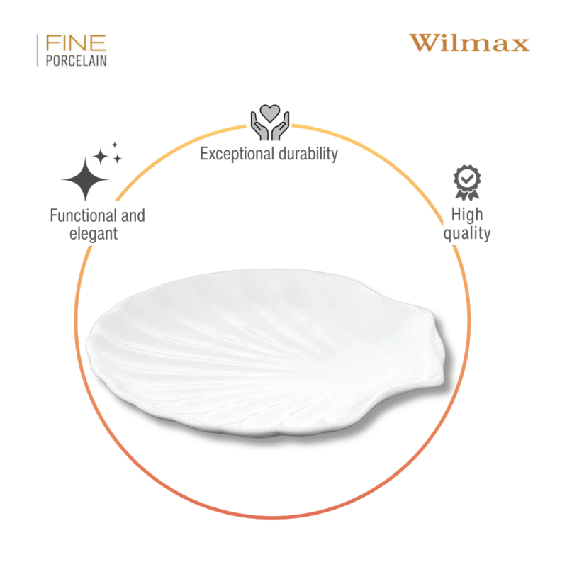 Półmisek Muszla 13 cm biały porcelanowy WL-992010/A