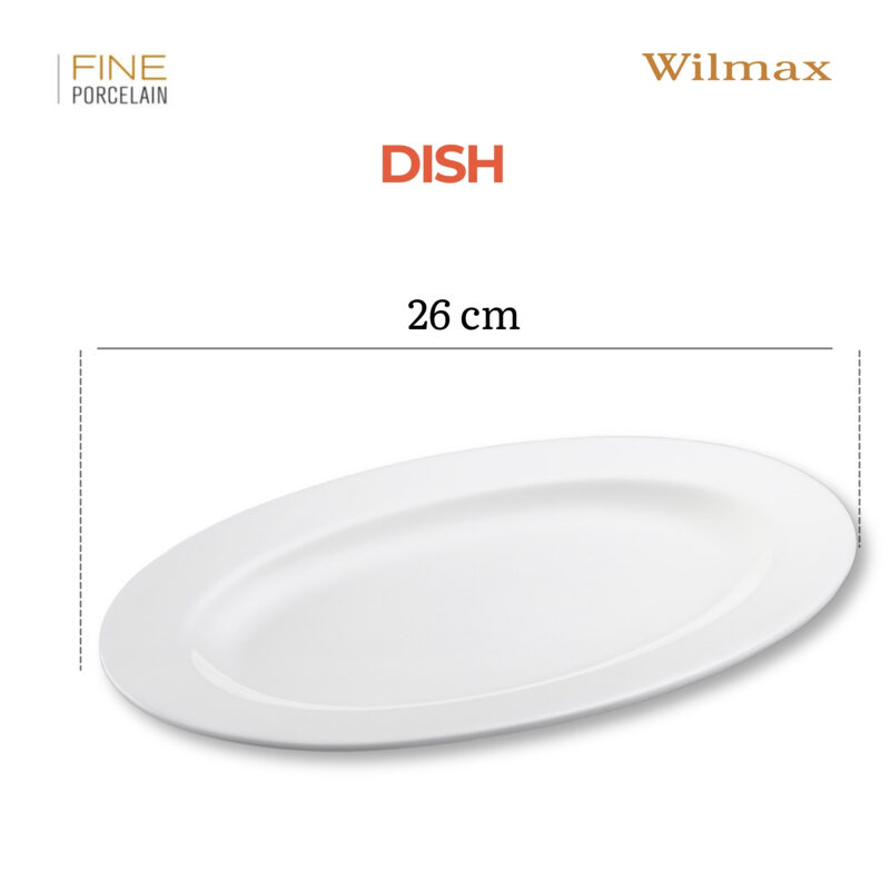 Półmisek owalny 26 cm Atrium Pro biały porcelanowy WL-992024/A