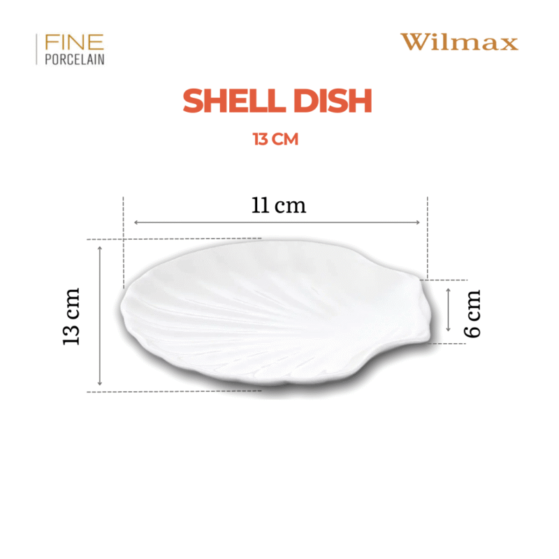 Półmisek Muszla 13 cm biały porcelanowy WL-992010/A