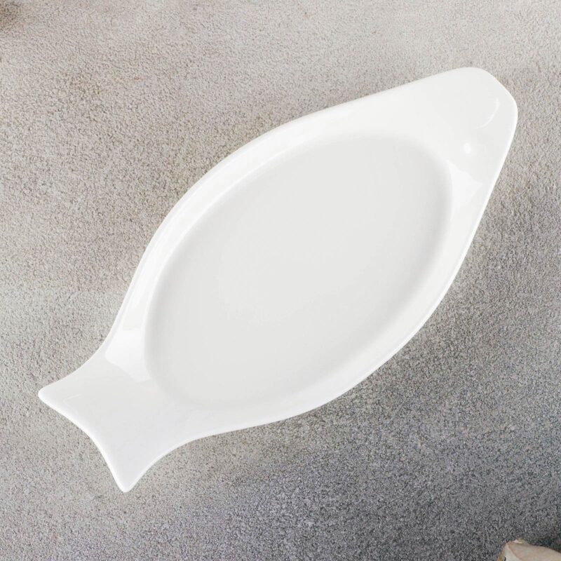 Półmisek do serwowania ryb 31,5 cm biały porcelanowy WL-992008/A