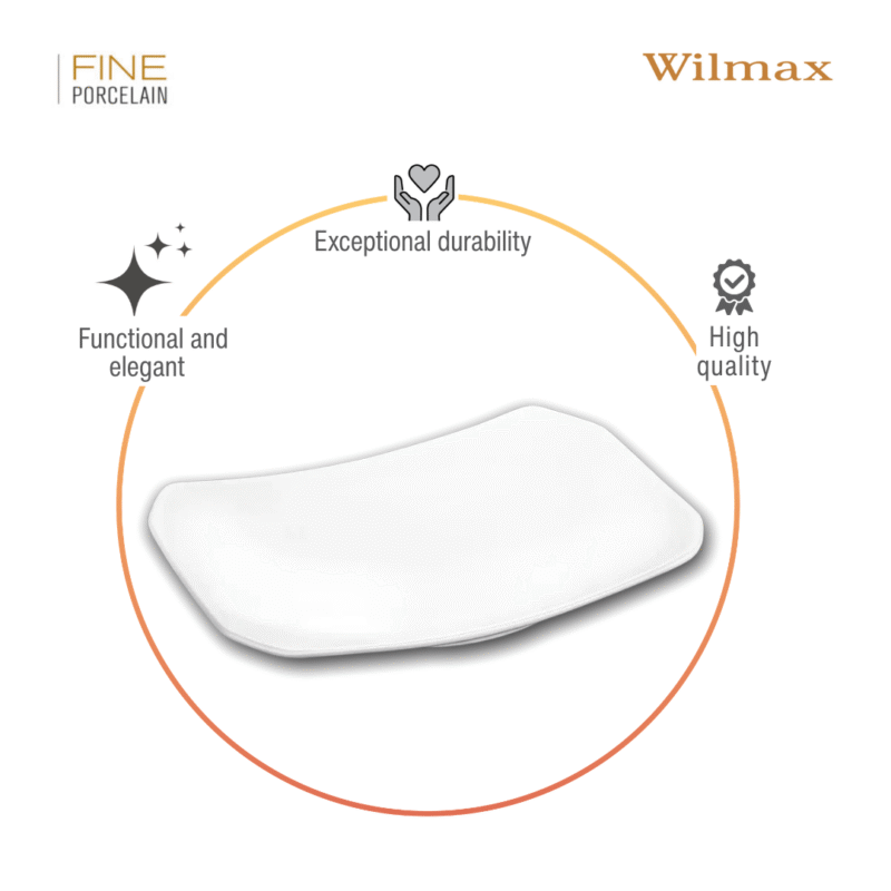 Półmisek prostokątny 20x14,5 cm biały porcelanowy WL-992651/A