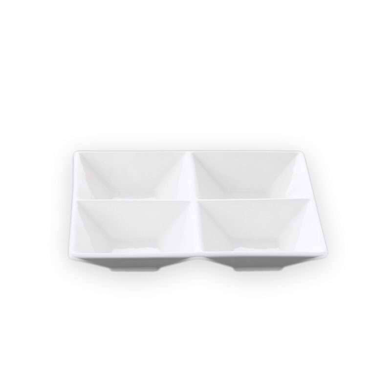 Divided platter 20x20 cm white porcelain WL-992018/A