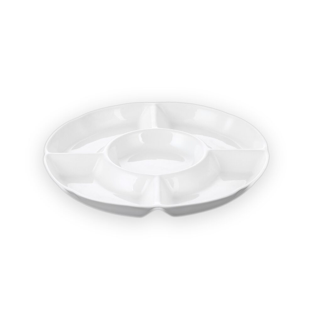 Divided platter 25.5 cm white porcelain WL-992019/A