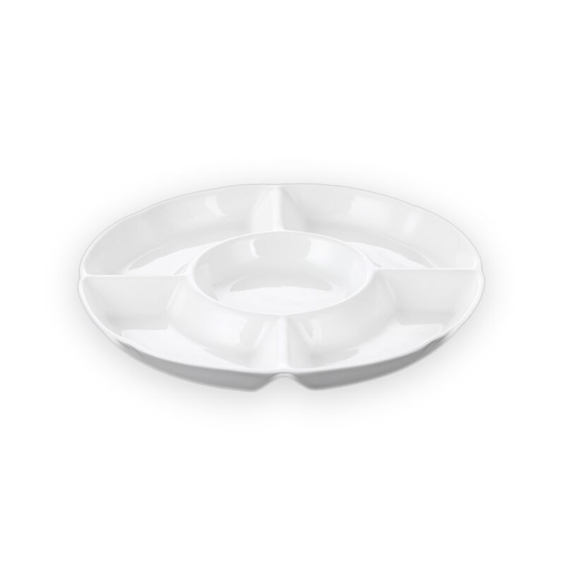 Divided platter 25.5 cm white porcelain WL-992019/A