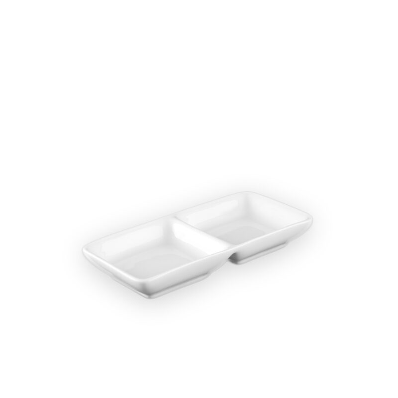Divided serving platter 14.5x7.5 cm white porcelain WL-992415/A