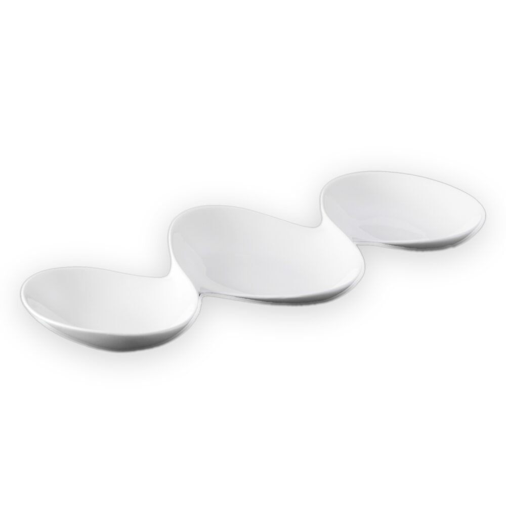 Divided serving platter 37 cm white porcelain WL-992416/A