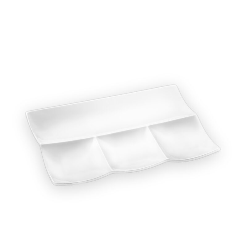 Divided serving platter 30x20 cm white porcelain WL-992598/A