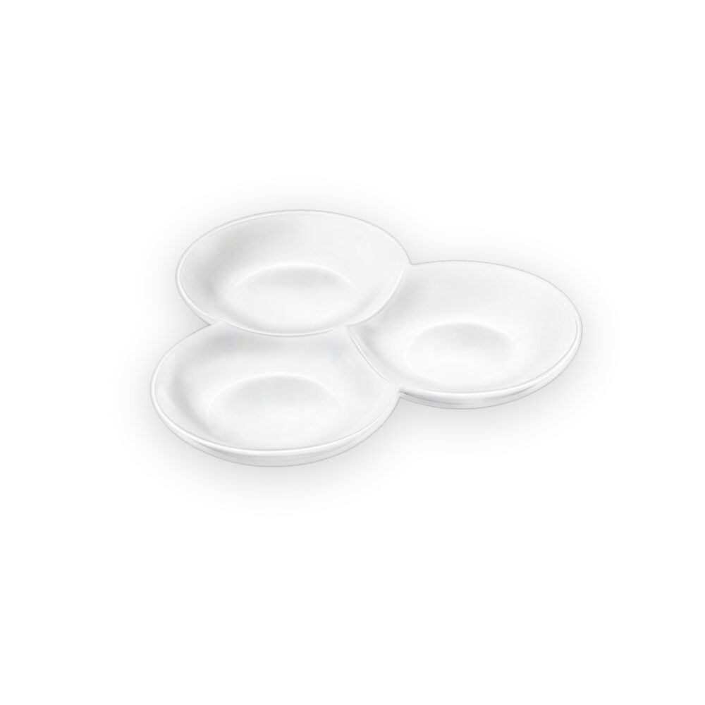 Półmisek dzielony 18 cm z białej porcelany Wilmax