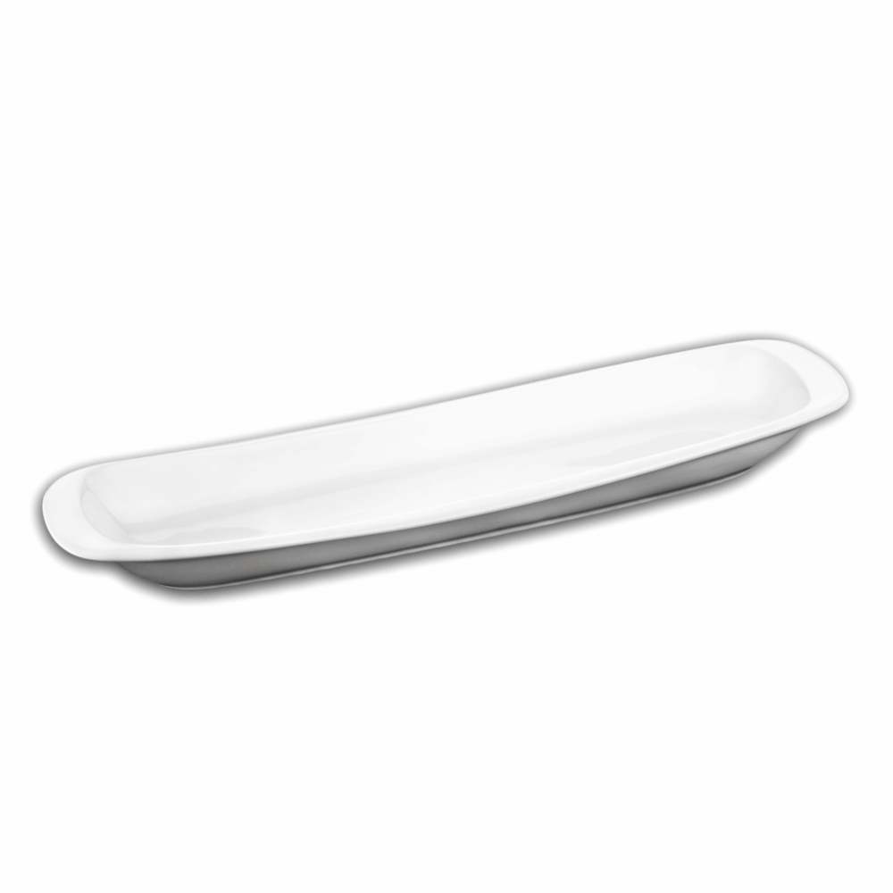 Boat-shaped serving platter 33 cm white porcelain WL-992644/A