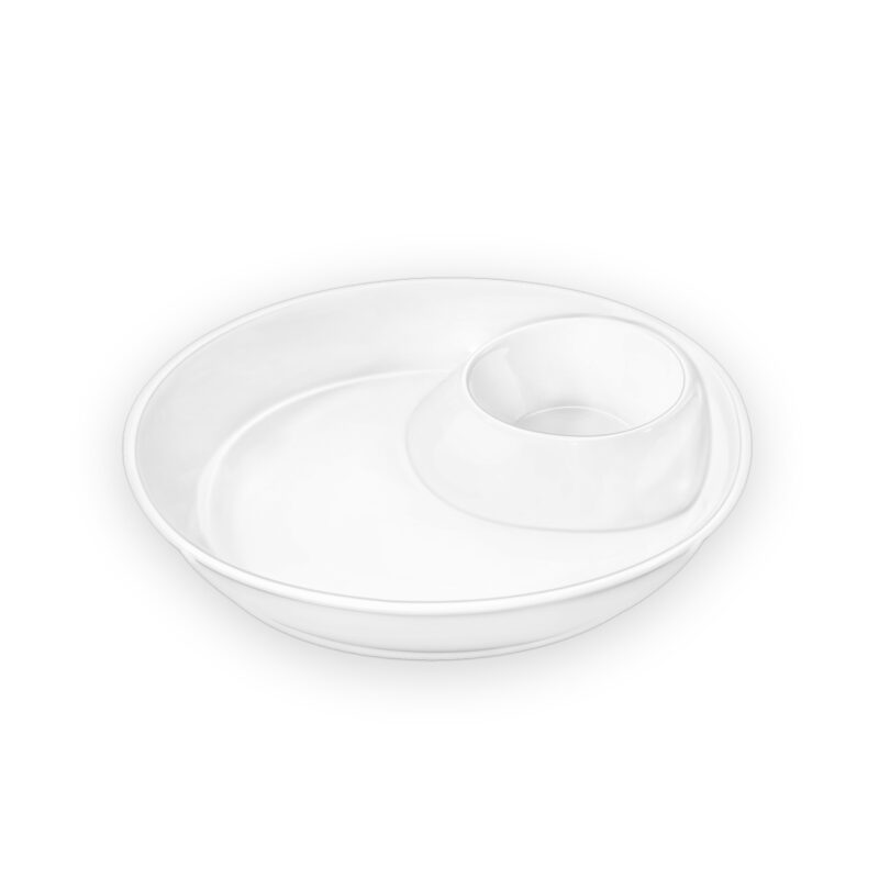 Divided serving plate 22x22 cm white porcelain WL-992658/A